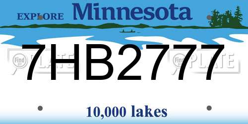 7HB2777 Minnesota License Plate