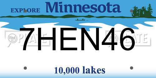 7HEN46 Minnesota License Plate