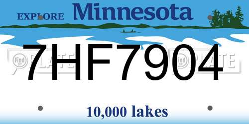 7HF7904 Minnesota License Plate