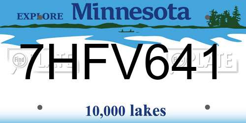 7HFV641 Minnesota License Plate
