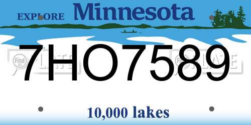 7HO7589 Minnesota License Plate