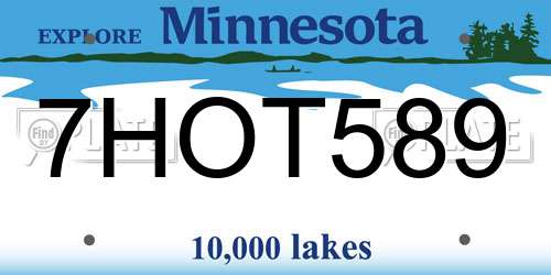 7HOT589 Minnesota License Plate