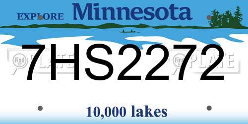 7HS2272 Minnesota License Plate