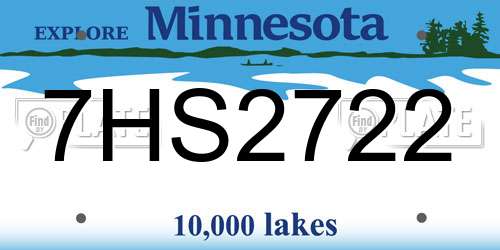 7HS2722 Minnesota License Plate