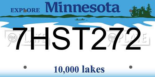 7HST272 Minnesota License Plate