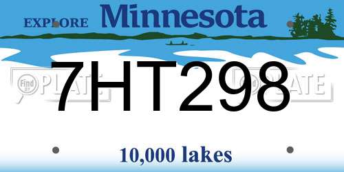 7HT298 Minnesota License Plate