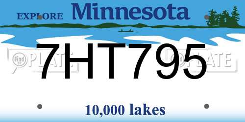 7HT795 Minnesota License Plate