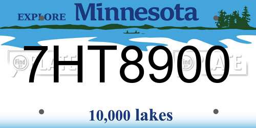 7HT8900 Minnesota License Plate