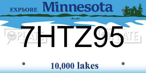 7HTZ95 Minnesota License Plate
