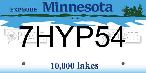 7HYP54 Minnesota License Plate