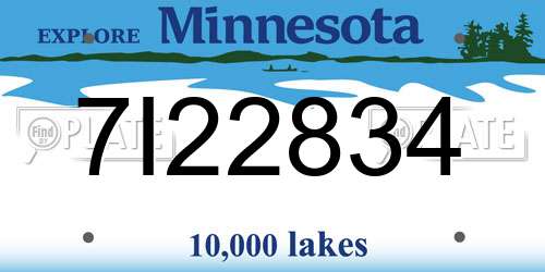 7I22834 Minnesota License Plate