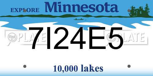 7I24E5 Minnesota License Plate