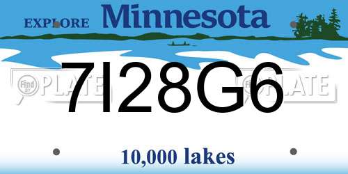 7I28G6 Minnesota License Plate