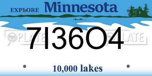 7I36O4 Minnesota License Plate