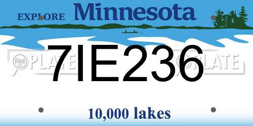 7IE236 Minnesota License Plate