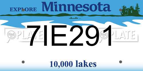 7IE291 Minnesota License Plate