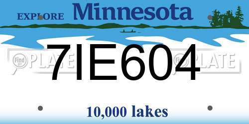 7IE604 Minnesota License Plate