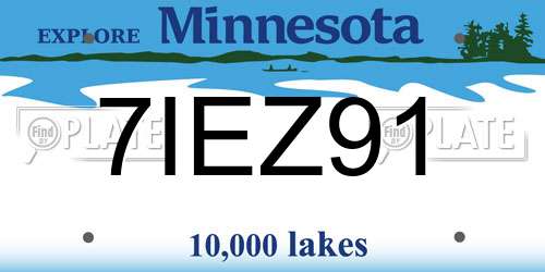 7IEZ91 Minnesota License Plate