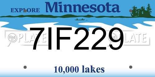 7IF229 Minnesota License Plate