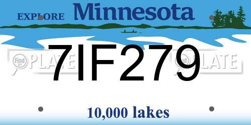 7IF279 Minnesota License Plate
