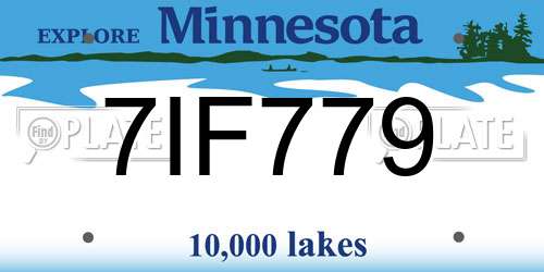 7IF779 Minnesota License Plate