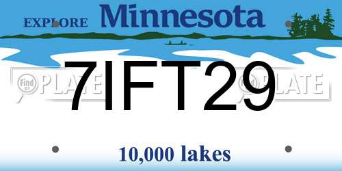 7IFT29 Minnesota License Plate