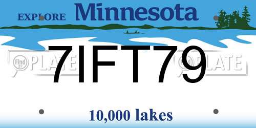 7IFT79 Minnesota License Plate