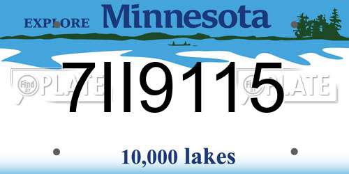 7II9115 Minnesota License Plate