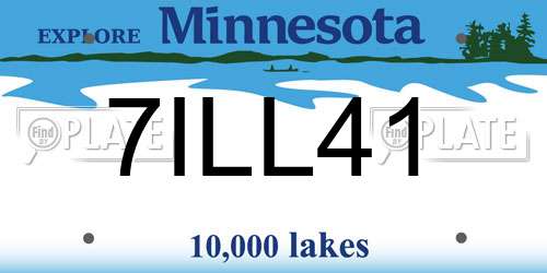 7ILL41 Minnesota License Plate