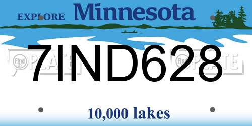 7IND628 Minnesota License Plate