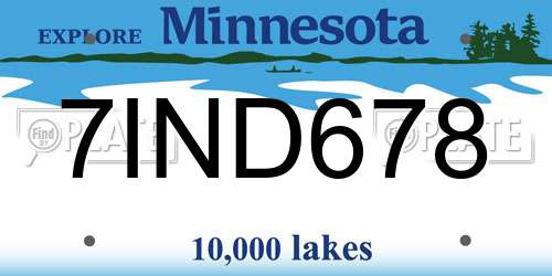 7IND678 Minnesota License Plate