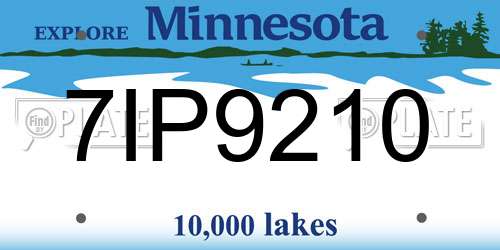 7IP9210 Minnesota License Plate