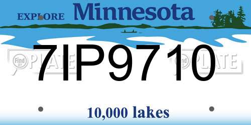 7IP9710 Minnesota License Plate