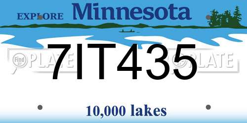 7IT435 Minnesota License Plate