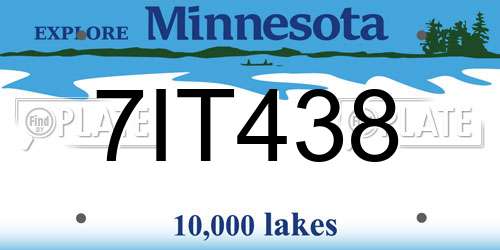 7IT438 Minnesota License Plate