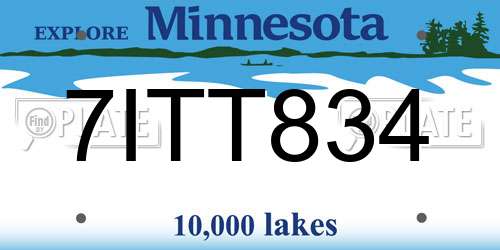 7ITT834 Minnesota License Plate