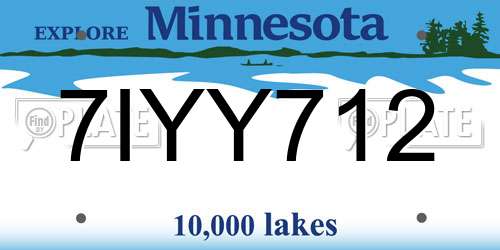 7IYY712 Minnesota License Plate