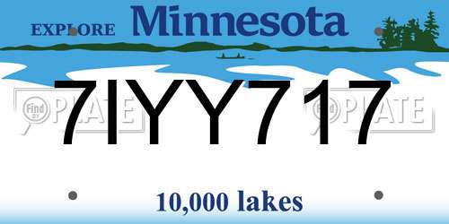 7IYY717 Minnesota License Plate