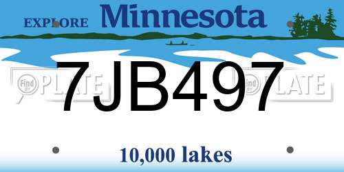 7JB497 Minnesota License Plate