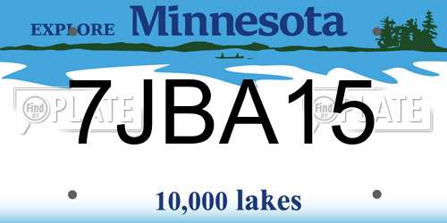 7JBA15 Minnesota License Plate