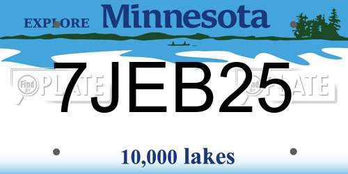 7JEB25 Minnesota License Plate
