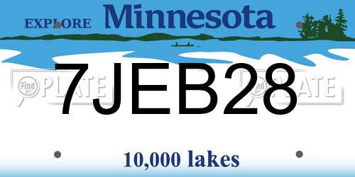 7JEB28 Minnesota License Plate
