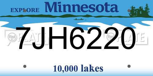 7JH6220 Minnesota License Plate