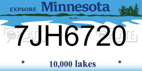 7JH6720 Minnesota License Plate