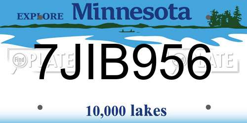 7JIB956 Minnesota License Plate