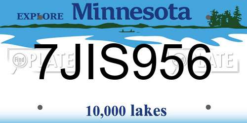 7JIS956 Minnesota License Plate
