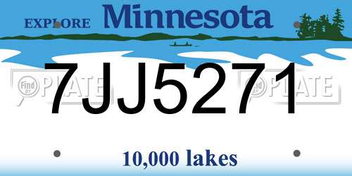 7JJ5271 Minnesota License Plate
