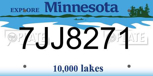 7JJ8271 Minnesota License Plate