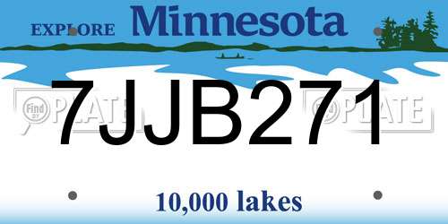 7JJB271 Minnesota License Plate