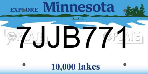 7JJB771 Minnesota License Plate